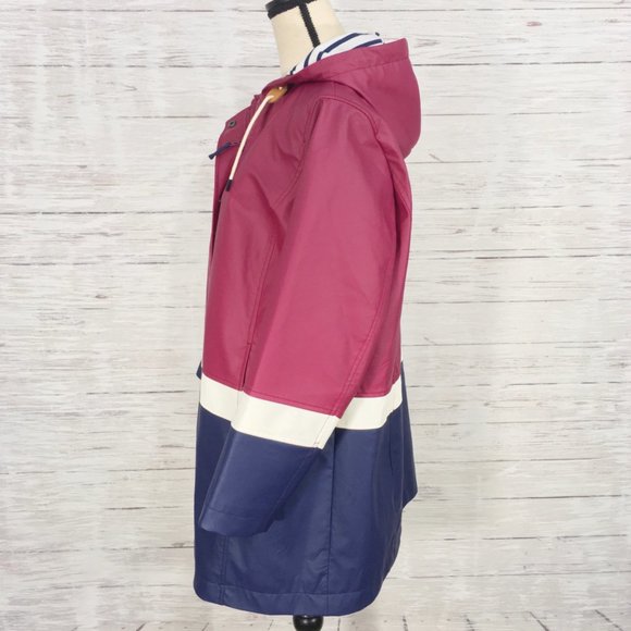 Talbots ~ Water Resistant Rain Full Zip Hooded Coat Jacket 1 Plus Petite - Picture 5 of 13